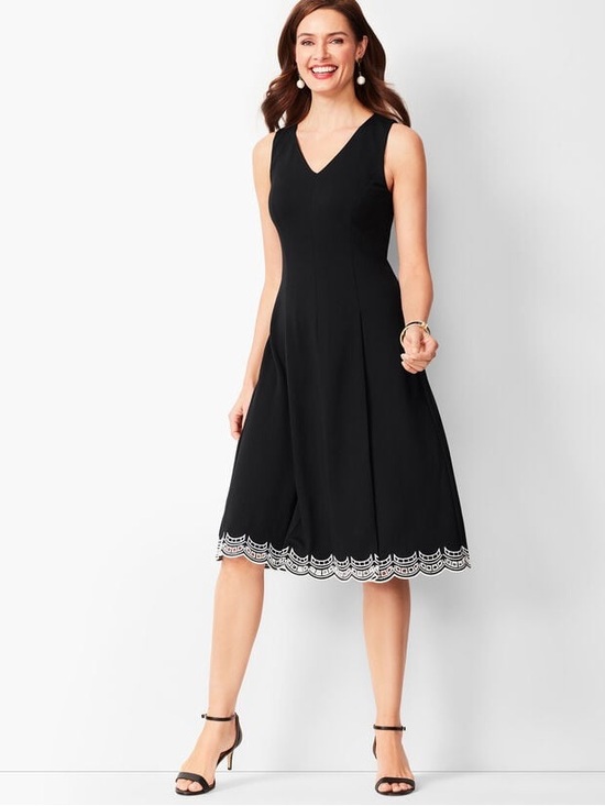 Talbots Dresses & Skirts - Talbots Fit & Flare Embroidered Hem Dress
